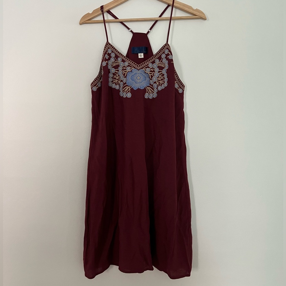 Blue Rain - Embroidered Minidress